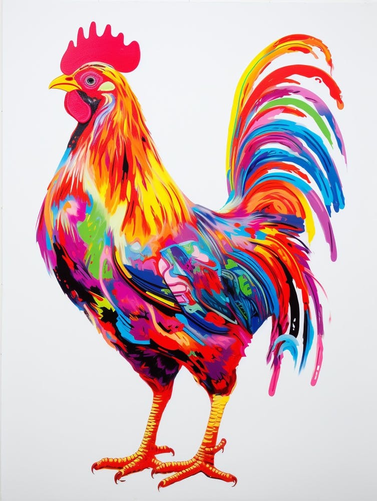 Colourful Bird Painting Chicken 3