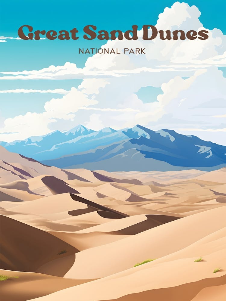 Great Sand Dunes National Park Desert Travel Art