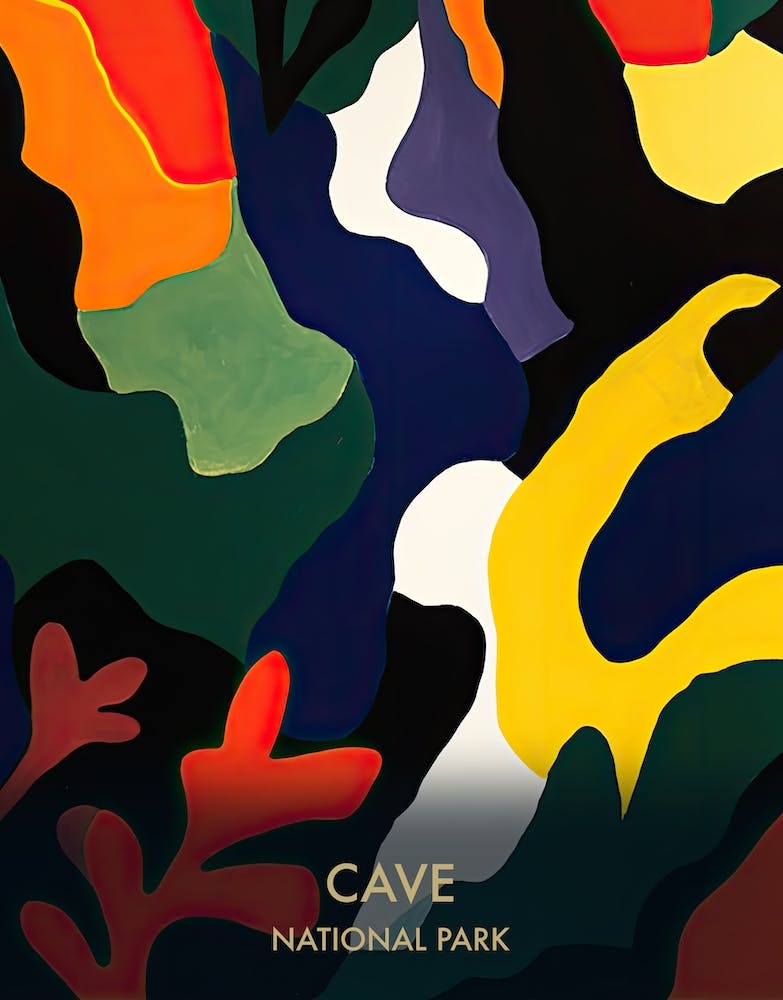 Cave National Park Travel Poster Matisse Style 3