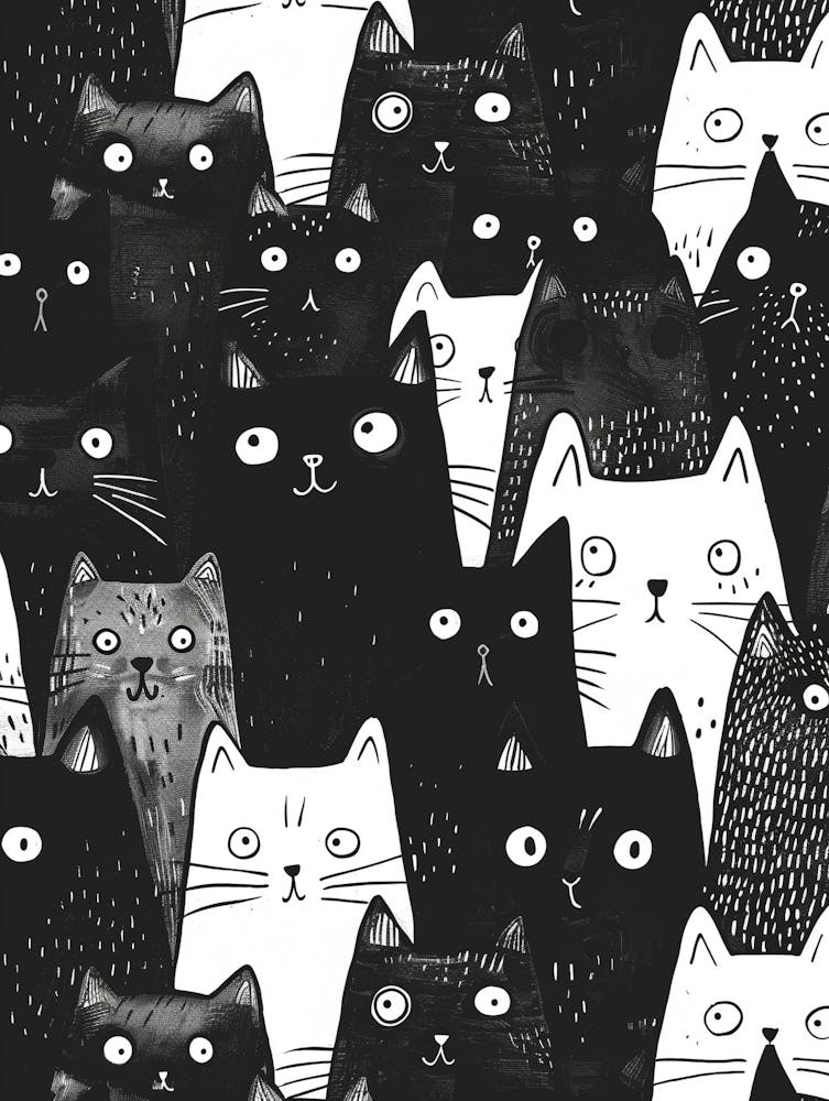 Perfectly Repeatable Artwork With Cute Cat Faces 11