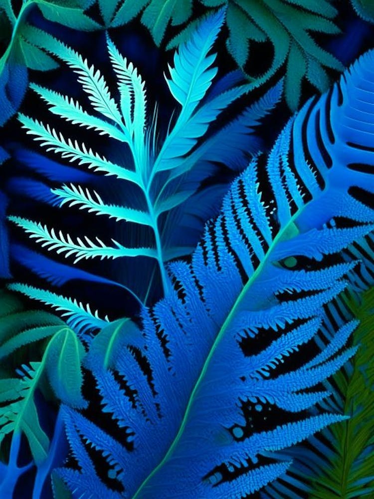 Lebendig gekräuselter Blauer Farn