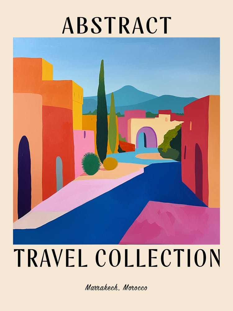 Abstract Travel Collection Poster Marrakech Morocco 8
