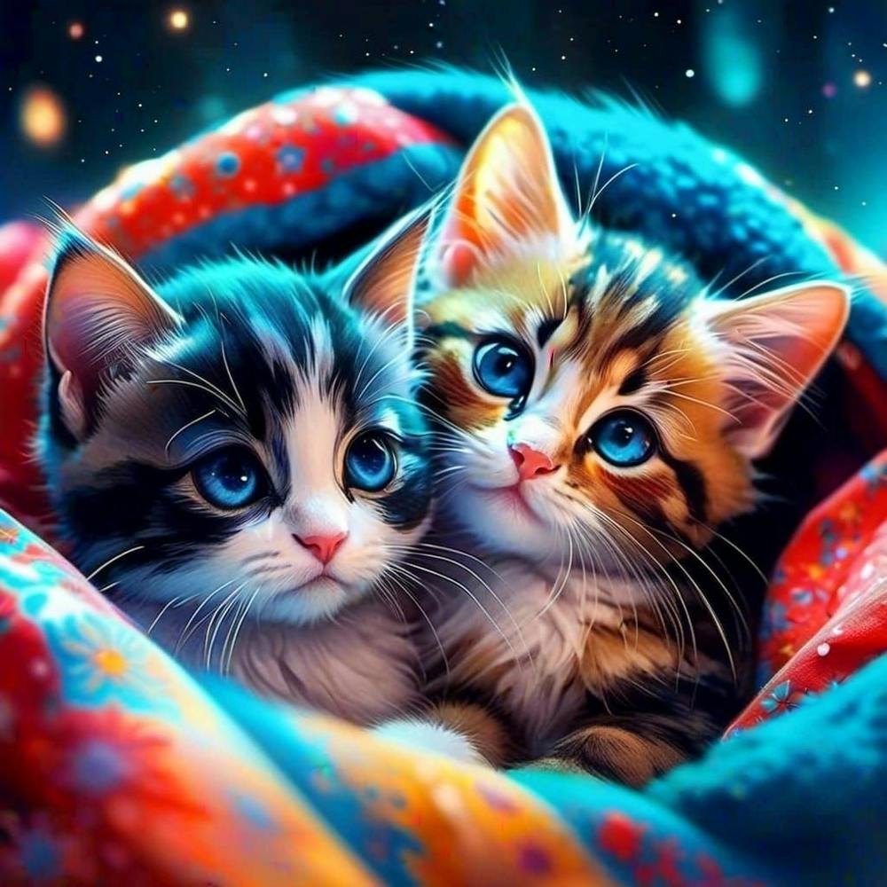 Deux Chatons dans une Couverture