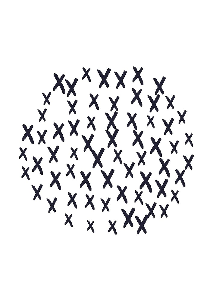 Abstract Black Crosses Circle