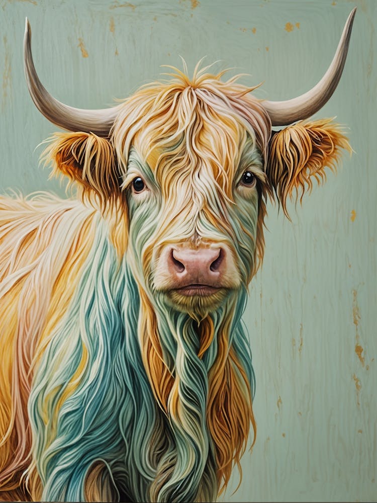 Highland Cow In Pastel 1