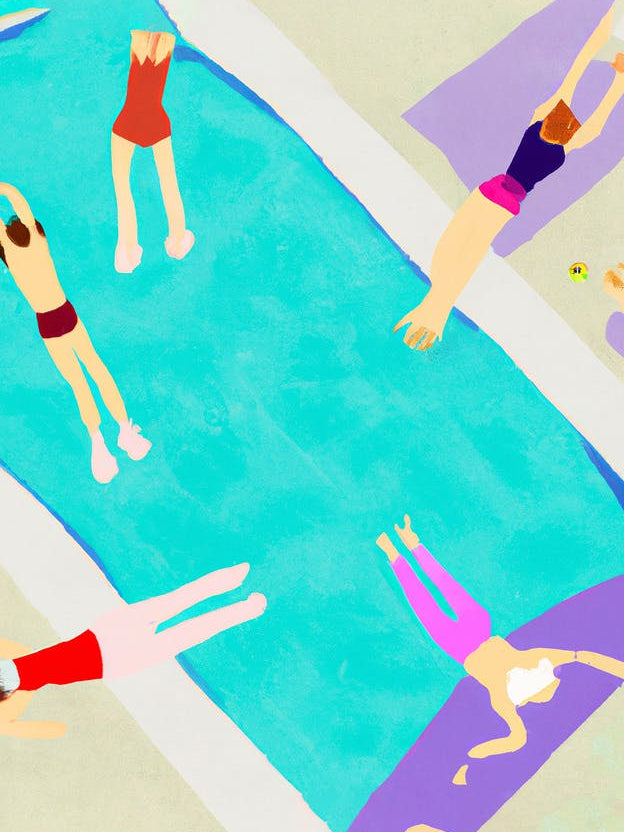 Sunbathing In The Pool