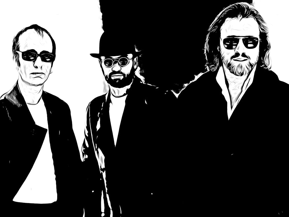 Bee Gees Band Music Legend Black In White