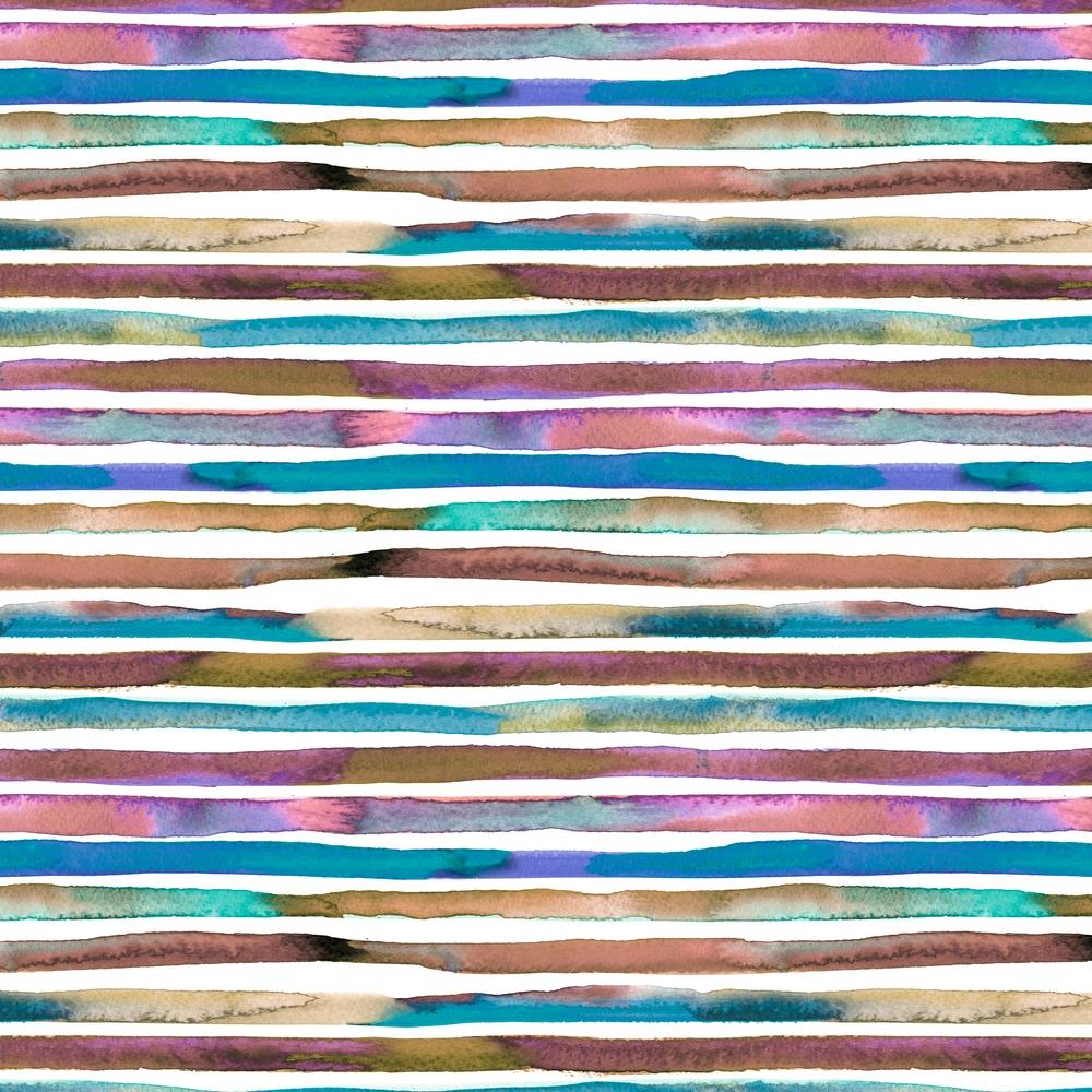 Watercolor Stripes Blue Purple 2 Square