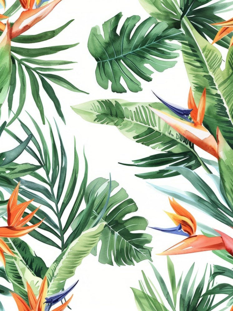 Bird Of Paradise Seamless Pattern 2