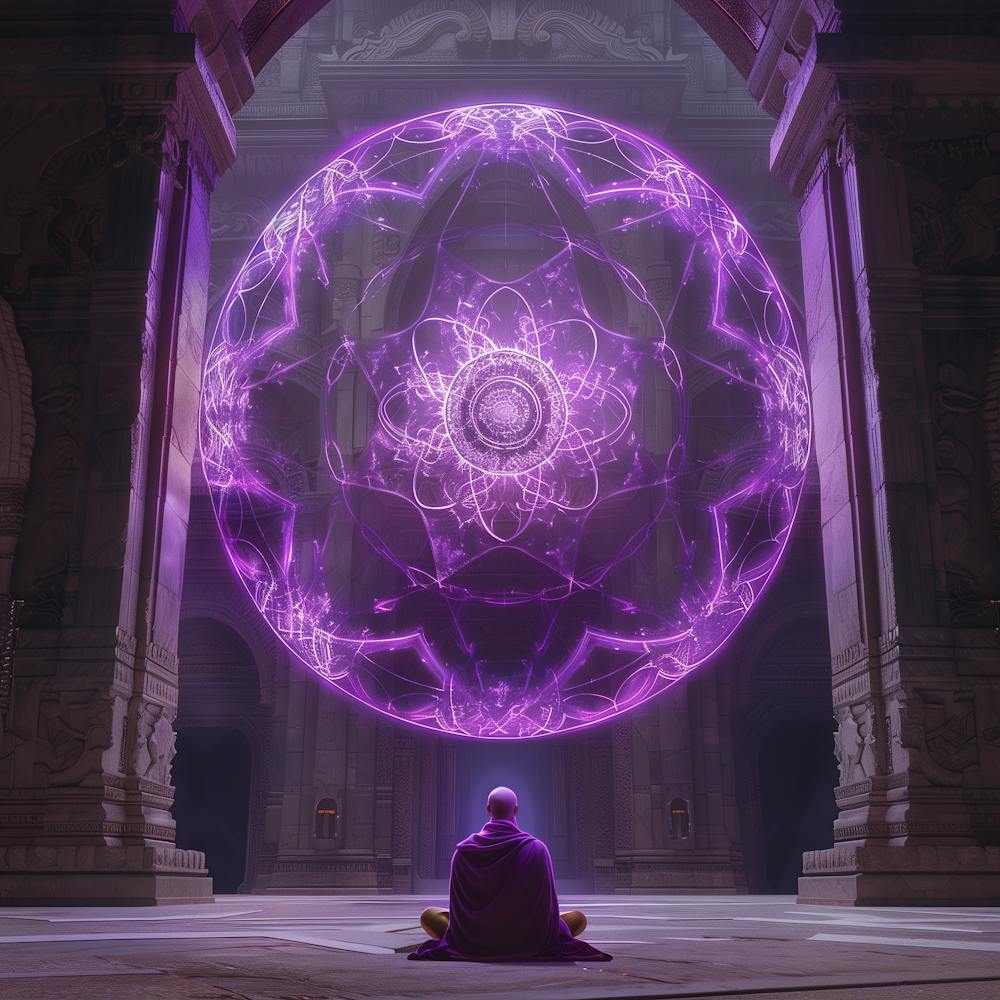 Summoning a purple mandala