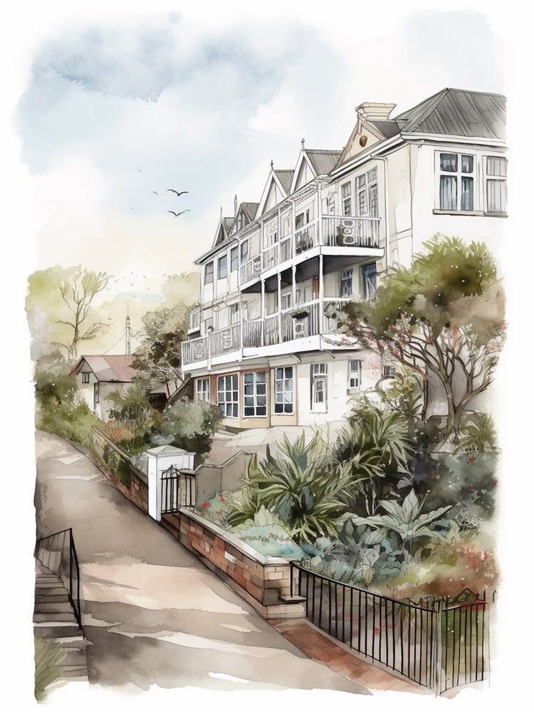 Parnell Auckland Viertel, Aquarell 3