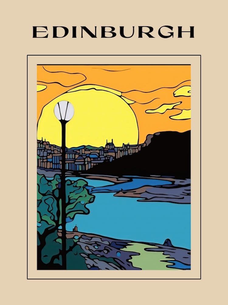 Minimal Design Style Of Edinburgh, Scotland 4 Poster