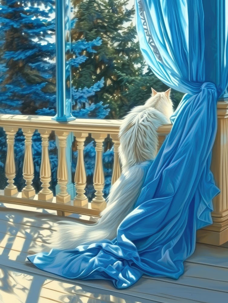 Cat On A Porch