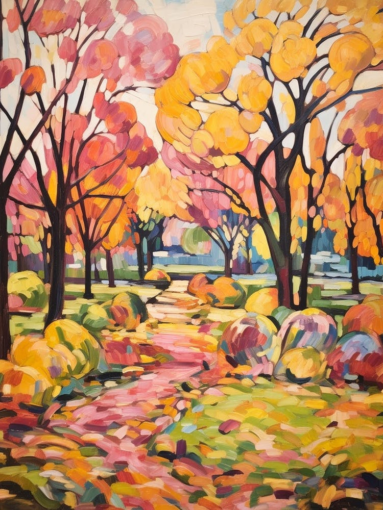 Autumn Gardens Painting Botanischer Garten Mnchen Nymphenburg 3