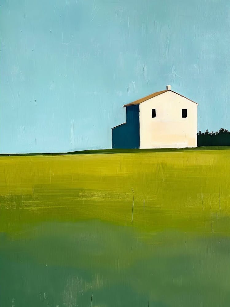 Abstract Landscape Painting, Farmhouse Horizon Landscape Print, Colorful Modern Wall, Minimal Printable Wall Art, Digital Download
