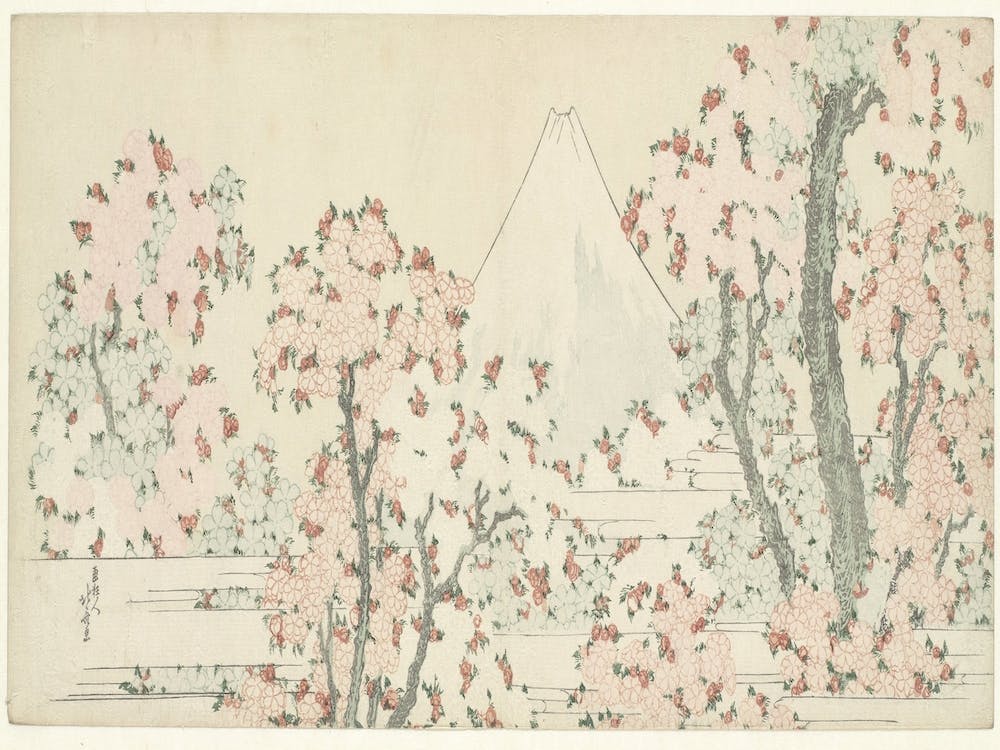 Mount Fuji Seen Through Cherry Blossom, Katsushika Hokusai