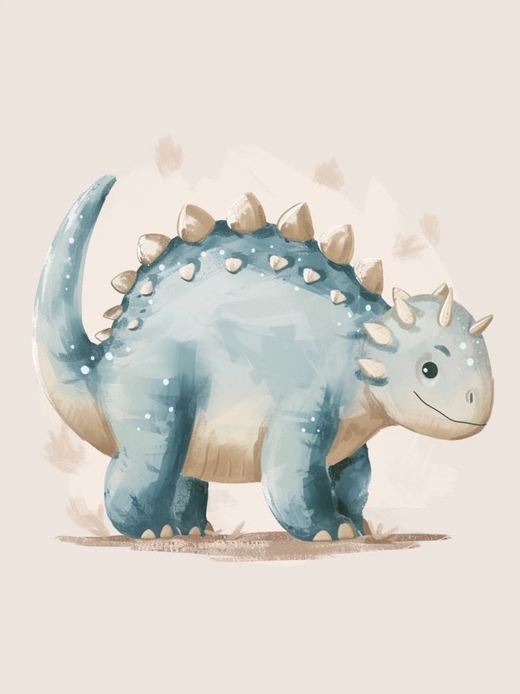Cute Ankylosaurus Dinosaur Watercolour 2