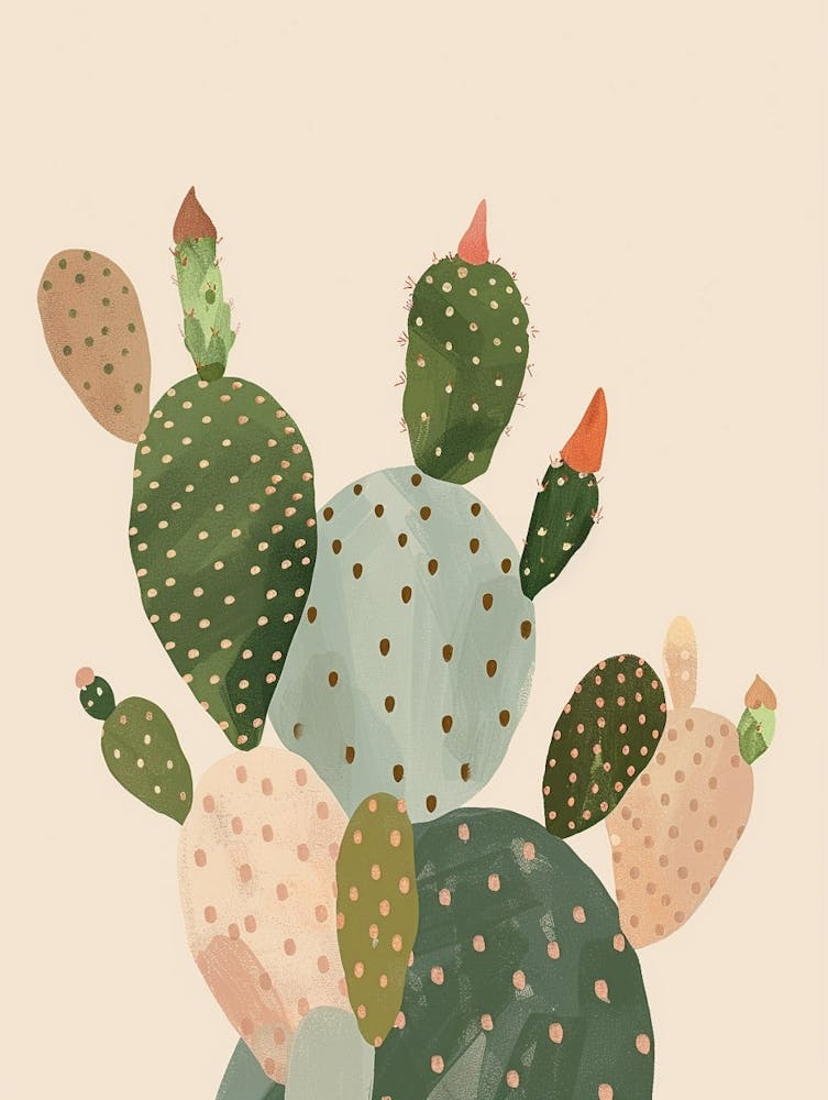 Bishops Cap Cactus Minimalist Abstract Illustration 4