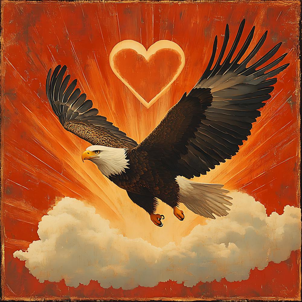 Eagle with Heart-shaped Cloud 6