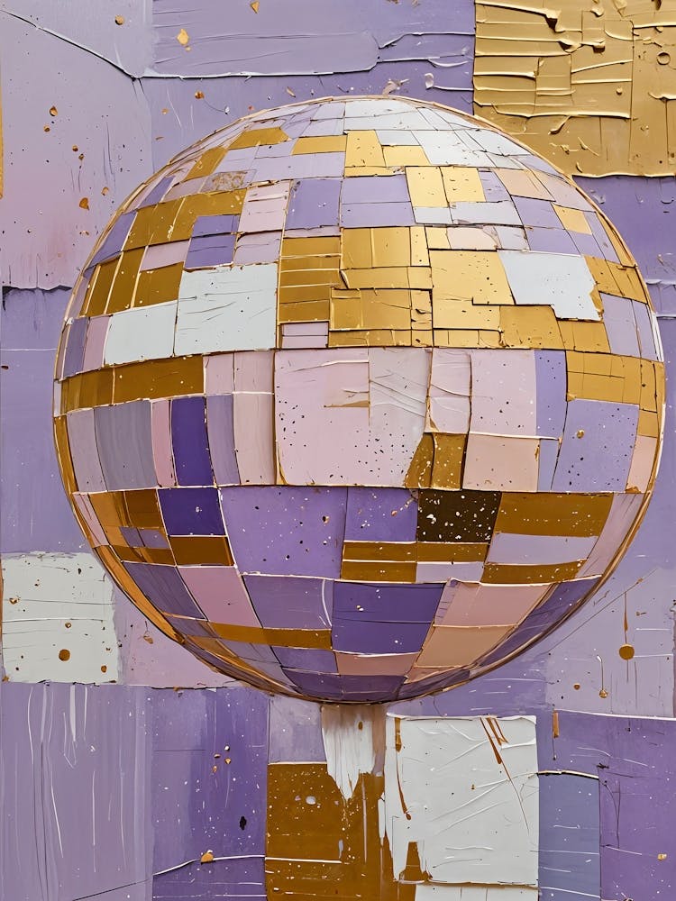 Purple And Gold Disco Ball no1