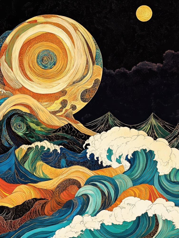 'The Moon And Waves'