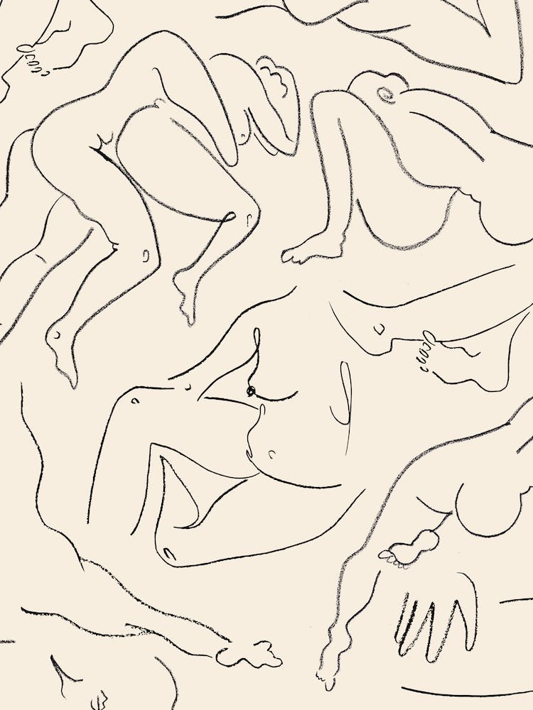 Lovers Nude Charcoal