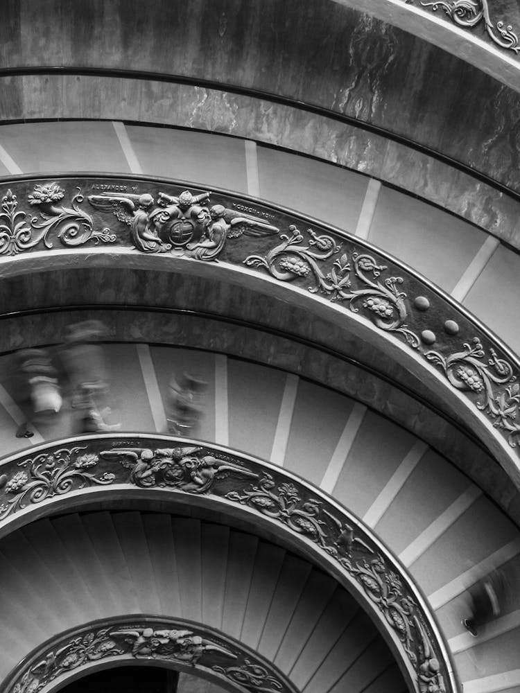 Vatican Stairs Down Narrow