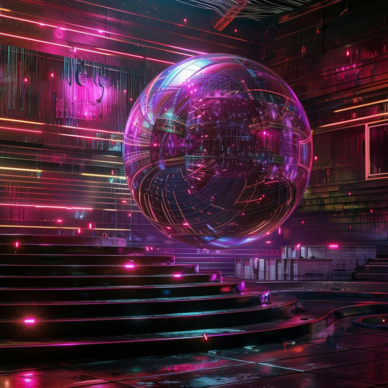 Sphere Auditorium Design, Cyberpunk Styled, Isolated View,