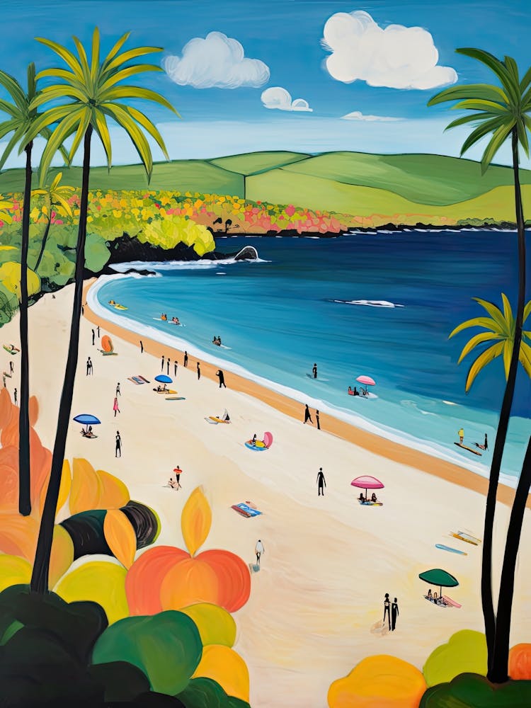 Hapuna Beach, Hawaii, Matisse And Rousseau Style 4