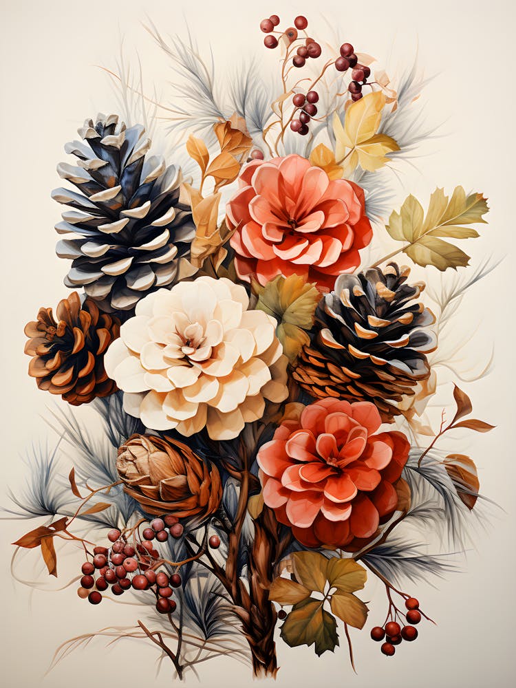 Warm Fall Flowers & Foliage – Vintage Botanical Illustration
