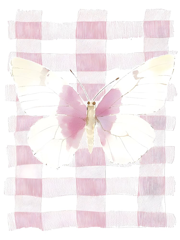 Butterfly On Gingham