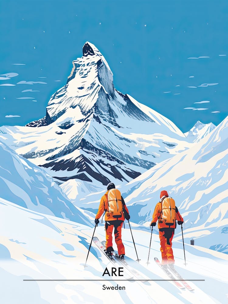 Are, Sweden, Ski Resort Poster Illustration 7