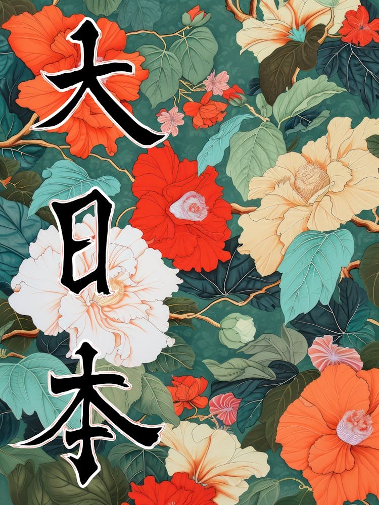 Hokusai Great Japan Poster Japanese Floral  36