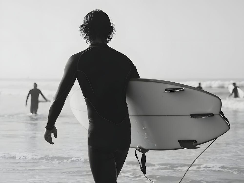 Surfer’s Anticipation – Walking Toward the Waves
