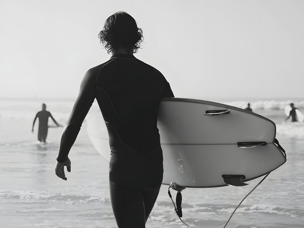 Surfer’s Anticipation – Walking Toward the Waves