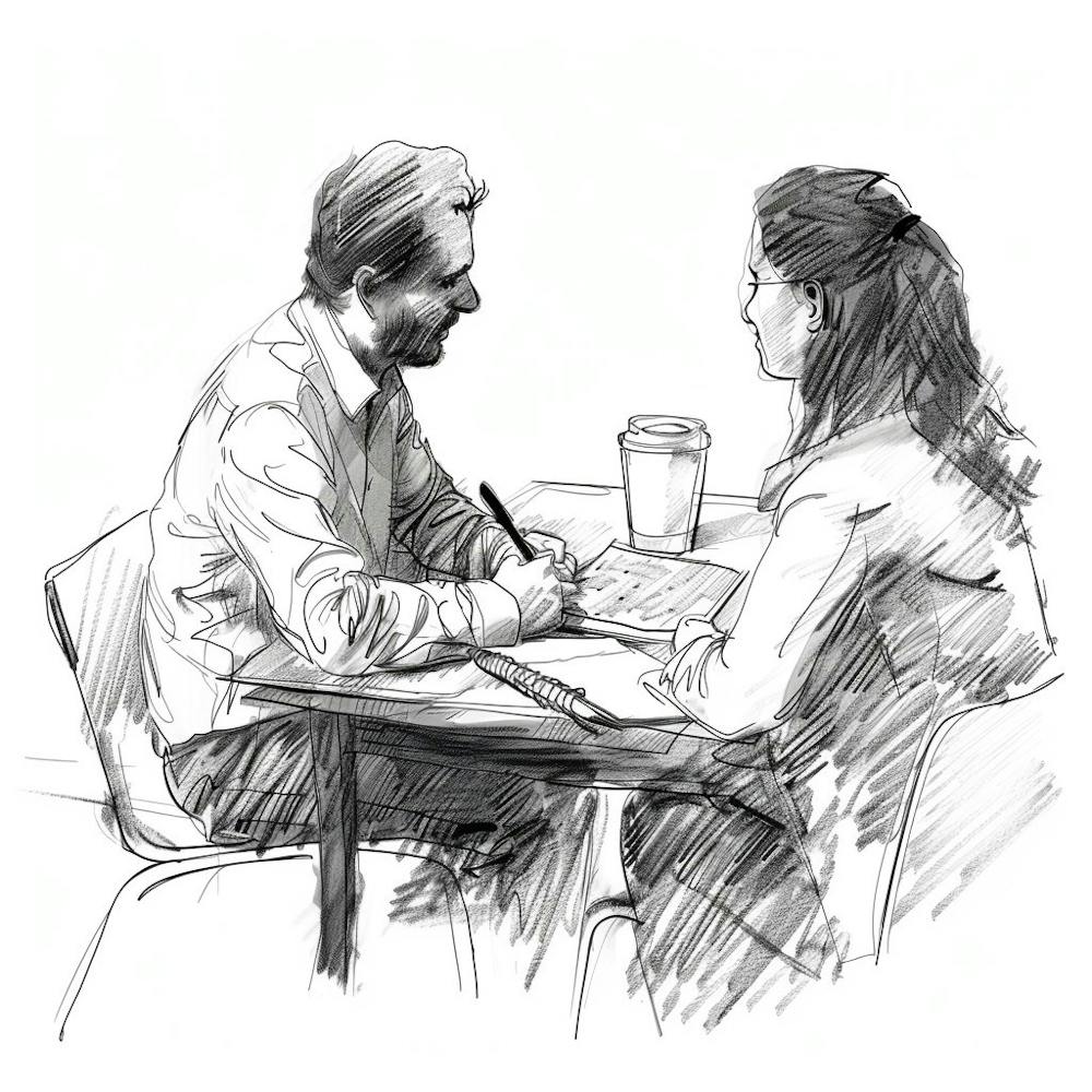 Two People At A Table 1