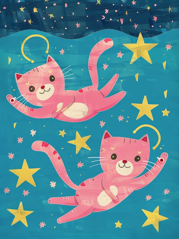 Pink Cats In The Water