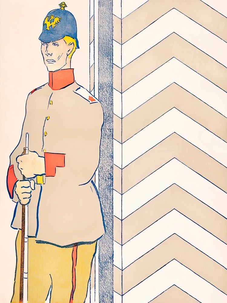 Illustration Vintage de Soldat Allemand, Edward Penfield