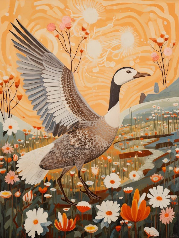 Goose 3 Detailed Bird Painting