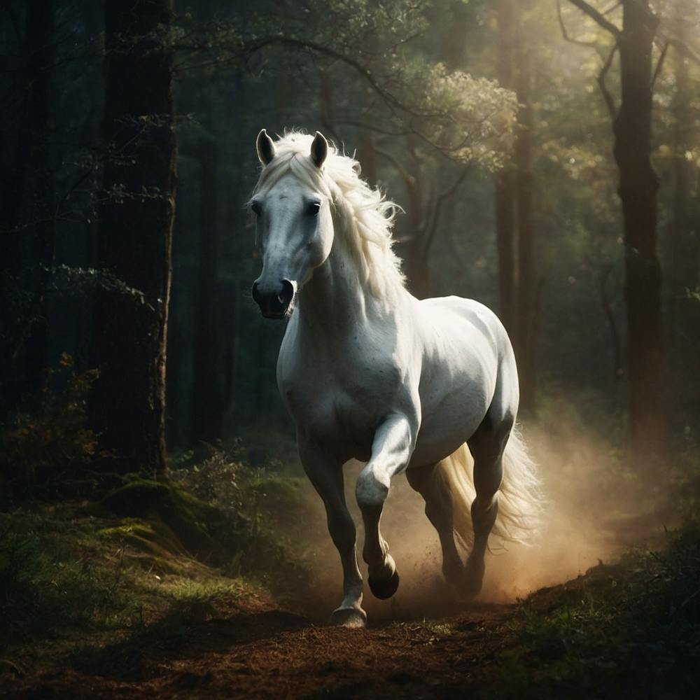 White Horse In The Forest