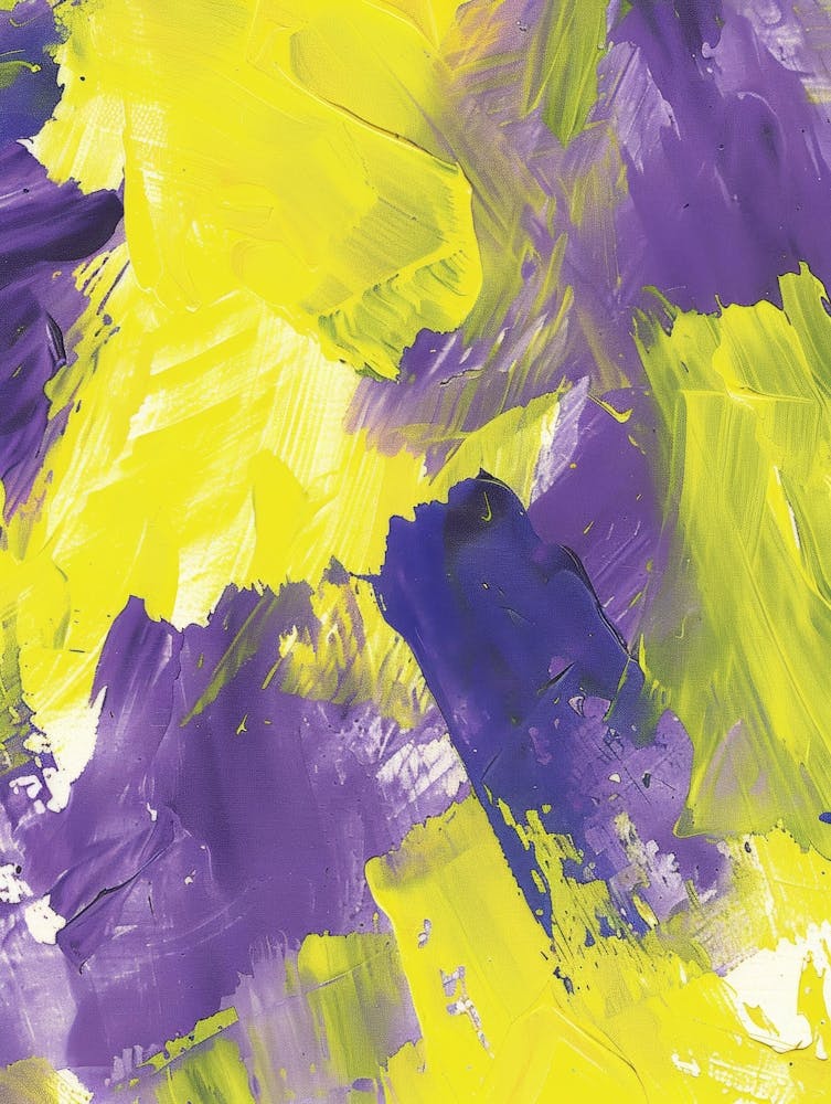 Purple And Yellow Abstract Painting 1