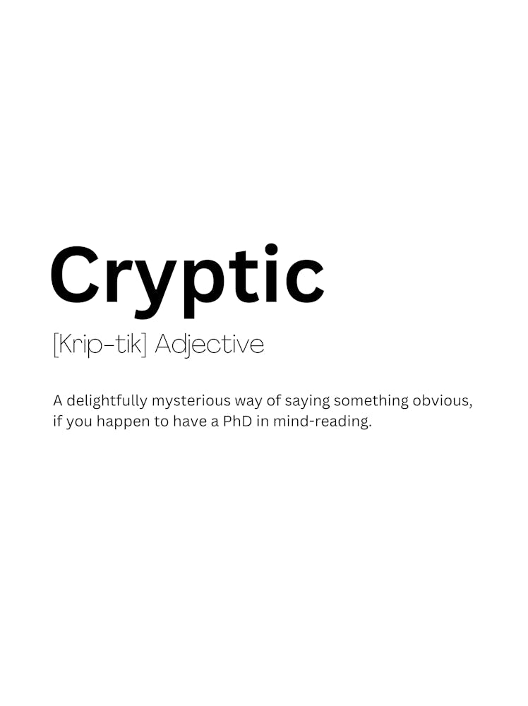 Cryptic Definition Meaning