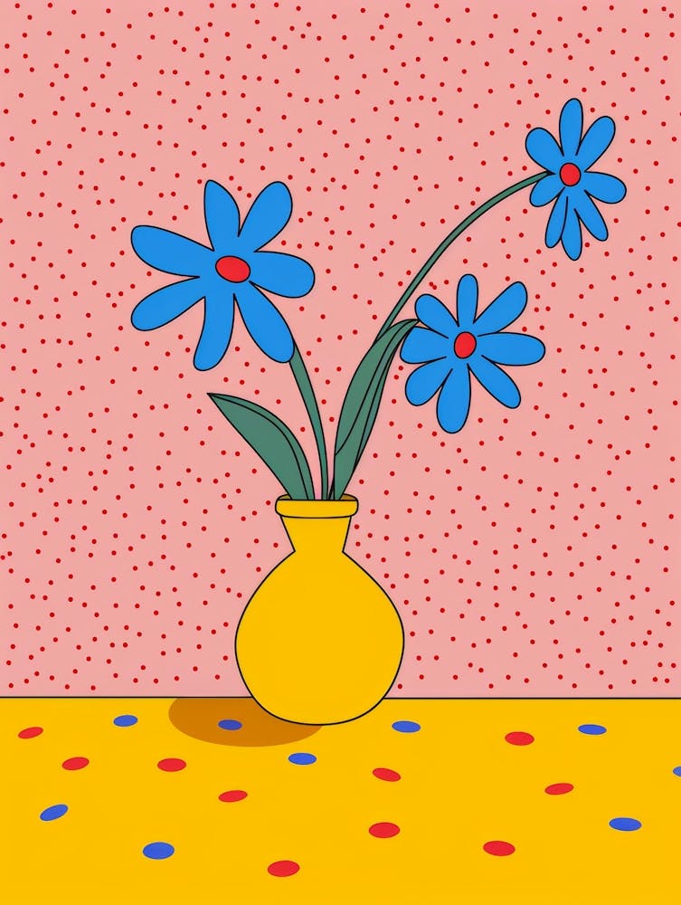 Blue Flowers In A Vase 13