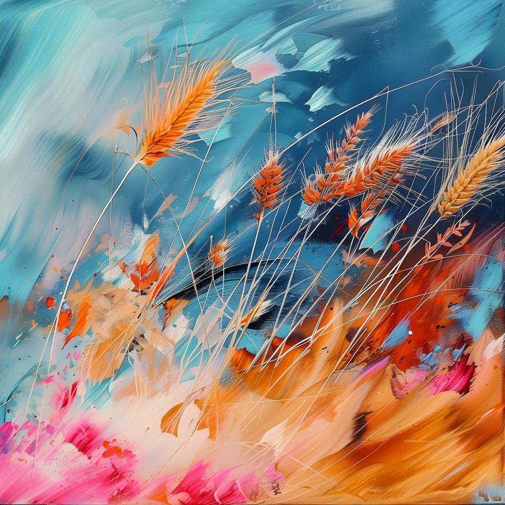 Harvest Dreams Abstract Wheat In Vibrant Colors