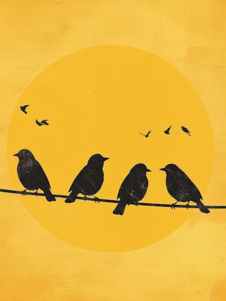 Birds On A Wire Canvas Print