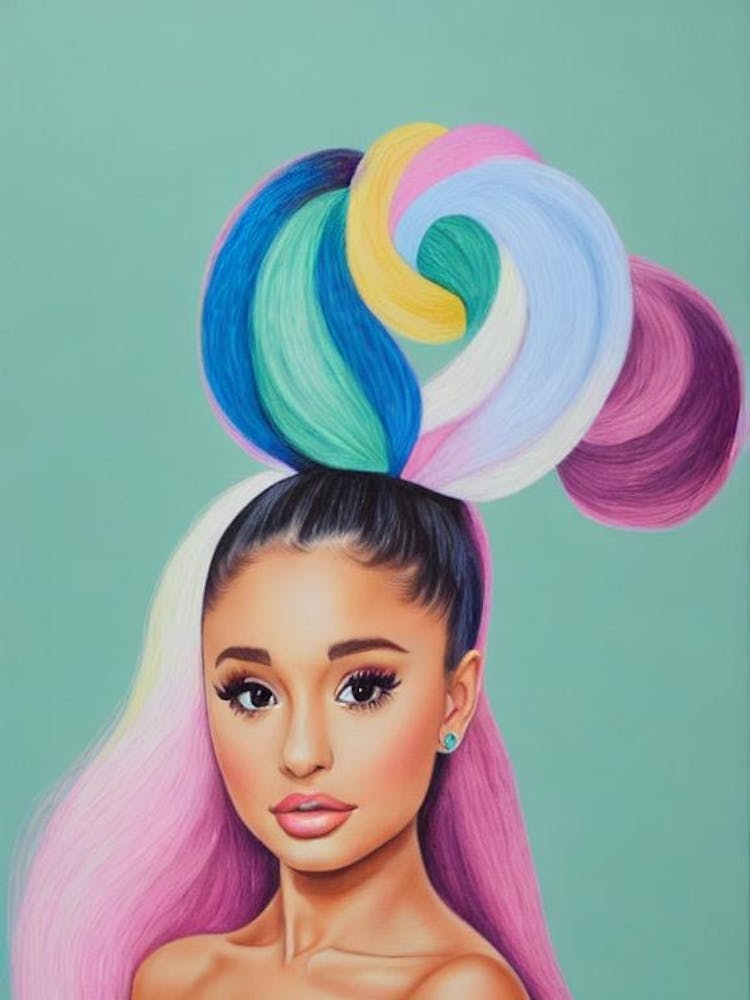 Ariana Grande 2 Colourful Illustration