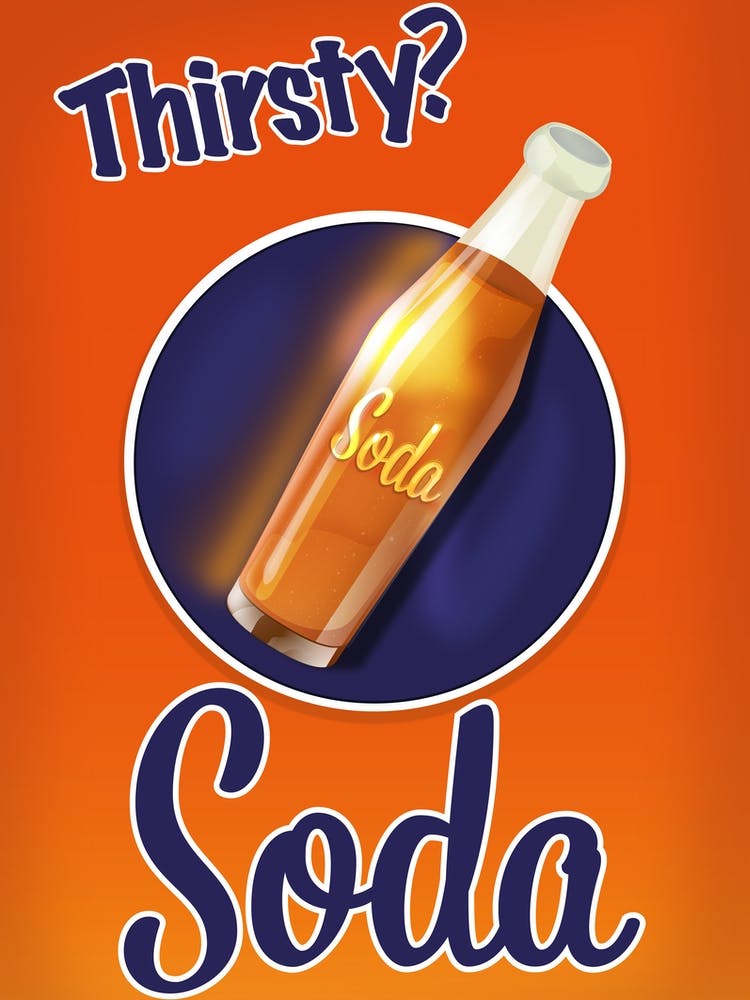 Thirsty? Vintage 1950s Soda Beverage advert.