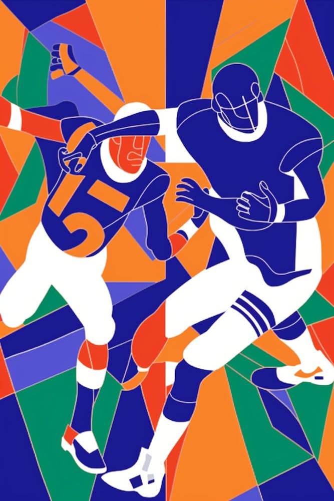 American Football In The Style Of Matisse 1