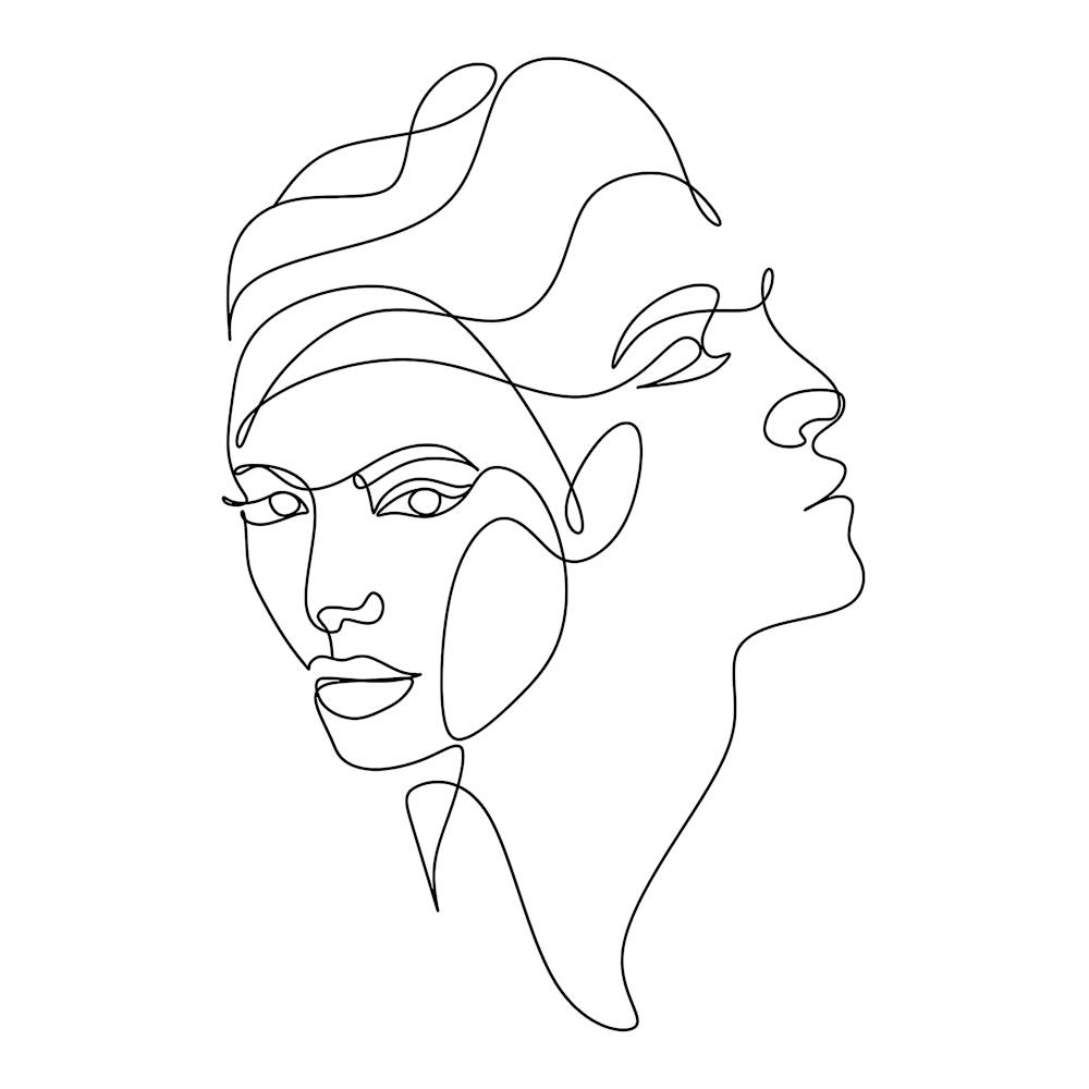 Inner Reflections – Dual Face Minimalist Line Art