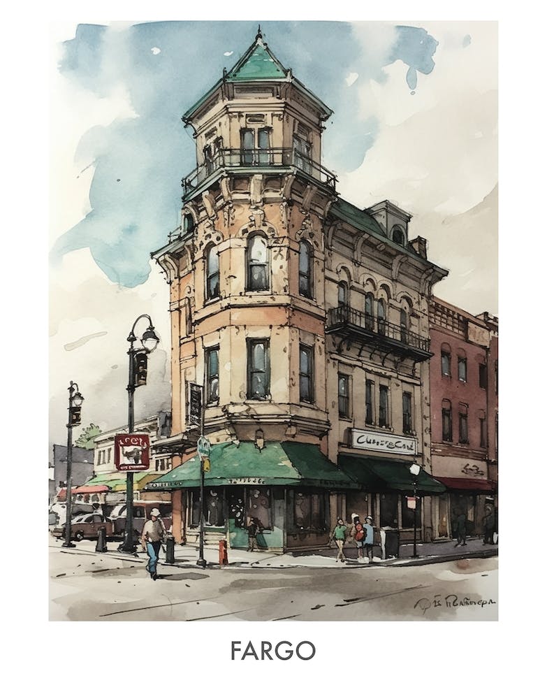 Fargo Watercolor 4travel Poster